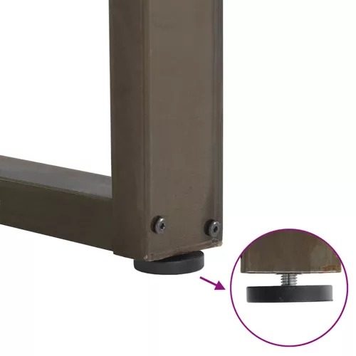  2 db U alakú bárasztalláb natúr acélból 50x(100-101) cm