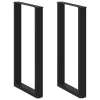  2 db U alakú bárasztalláb, fekete, 60 x (100-101) cm, acél