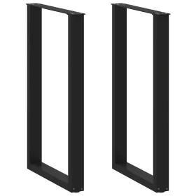    2 db U alakú bárasztalláb, fekete, 60 x (100-101) cm, acél