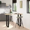  2 db U alakú bárasztalláb, fekete, 60 x (100-101) cm, acél