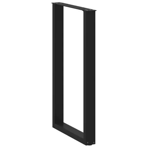  2 db U alakú bárasztalláb, fekete, 60 x (100-101) cm, acél