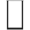  2 db U alakú bárasztalláb, fekete, 60 x (100-101) cm, acél