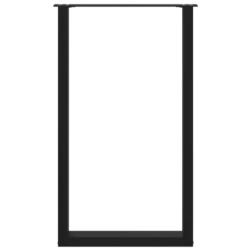  2 db U alakú bárasztalláb, fekete, 60 x (100-101) cm, acél