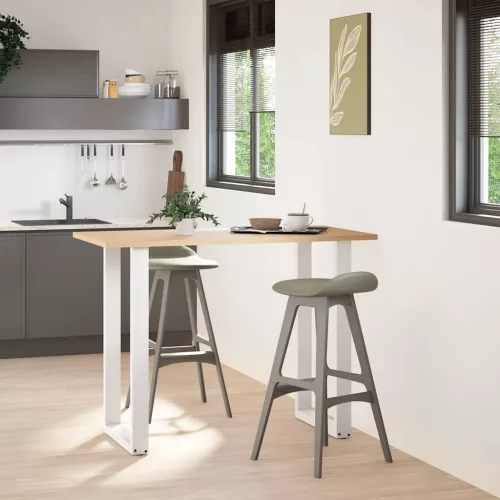  2 db U alakú bárasztalláb fehér 60x(100-101) cm acél
