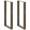  2 db U alakú bárasztalláb natúr acélból 60x(100-101) cm