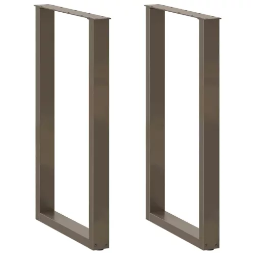  2 db U alakú bárasztalláb natúr acélból 60x(100-101) cm