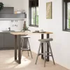  2 db U alakú bárasztalláb natúr acélból 60x(100-101) cm