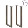  2 db U alakú bárasztalláb natúr acélból 60x(100-101) cm