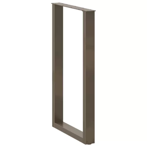  2 db U alakú bárasztalláb natúr acélból 60x(100-101) cm