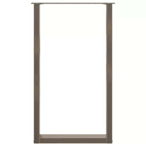 2 db U alakú bárasztalláb natúr acélból 60x(100-101) cm