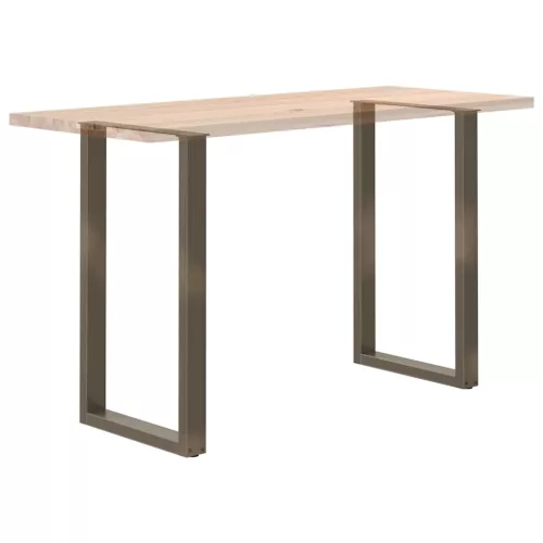  2 db U alakú bárasztalláb natúr acélból 60x(100-101) cm