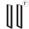  2 db U alakú bárasztalláb, fekete, 40 x (110-111) cm, acél