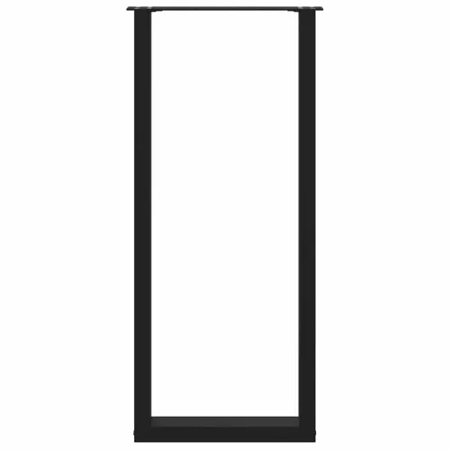  2 db U alakú bárasztalláb, fekete, 40 x (110-111) cm, acél
