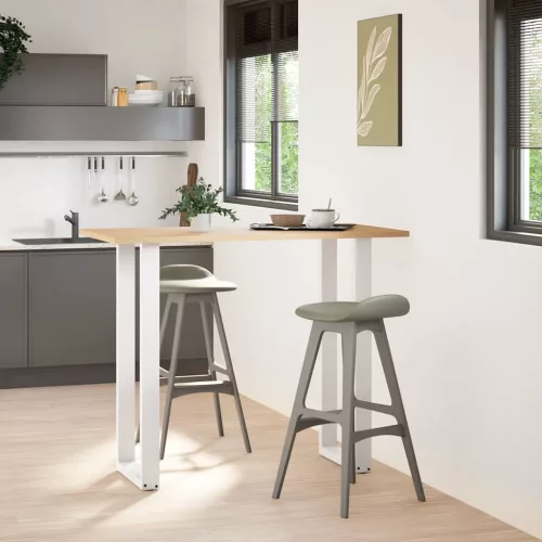  2 db U alakú bárasztalláb, fehér, 40 x (110-111) cm, acél