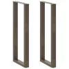  2 db U alakú bárasztalláb natúr acélból 40x(110-111) cm