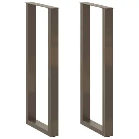    2 db U alakú bárasztalláb natúr acélból 40x(110-111) cm