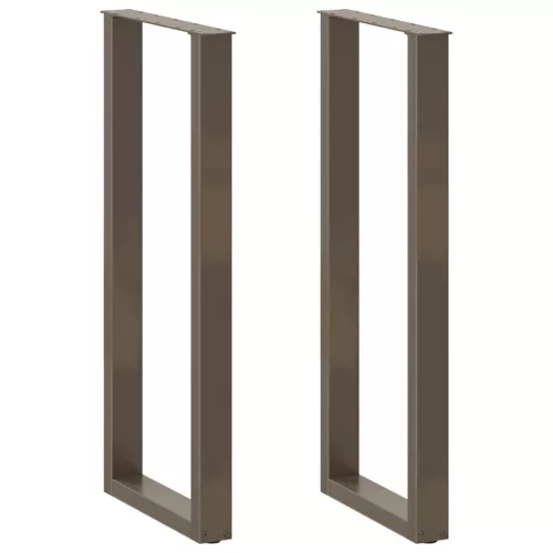  2 db U alakú bárasztalláb natúr acélból 40x(110-111) cm