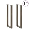  2 db U alakú bárasztalláb natúr acélból 40x(110-111) cm