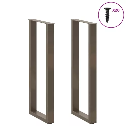  2 db U alakú bárasztalláb natúr acélból 40x(110-111) cm