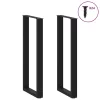  2 db fekete U-alakú acél bárasztalláb 50 x (110-111) cm