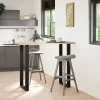  2 db fekete U alakú acél bárasztalláb 60 x (110-111) cm