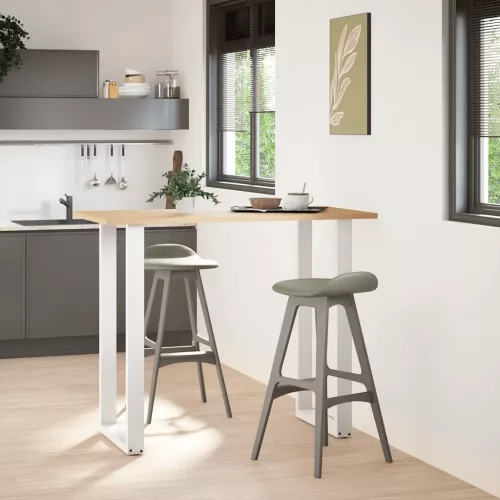  2 db U alakú bárasztalláb, fehér, 60 x (110-111) cm, acél