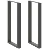  2 db antracitszürke acél bárasztal láb U alakú 60 x (110-111) cm