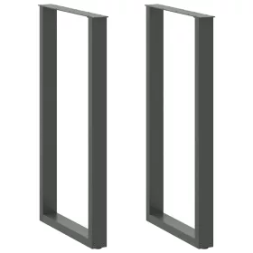    2 db antracitszürke acél bárasztal láb U alakú 60 x (110-111) cm