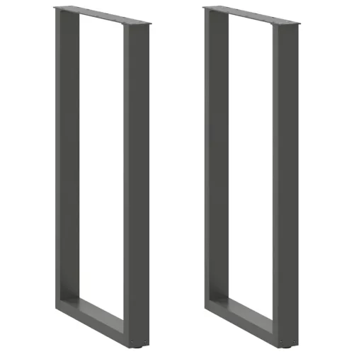  2 db antracitszürke acél bárasztal láb U alakú 60 x (110-111) cm