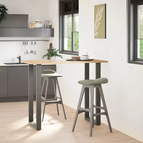  2 db antracitszürke acél bárasztal láb U alakú 60 x (110-111) cm