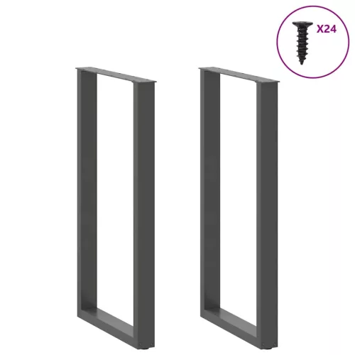  2 db antracitszürke acél bárasztal láb U alakú 60 x (110-111) cm