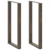  2 db U alakú bárasztalláb natúr acélból 60x(110-111) cm