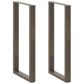    2 db U alakú bárasztalláb natúr acélból 60x(110-111) cm