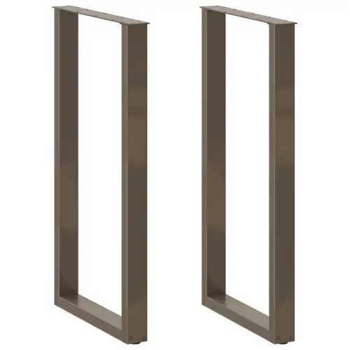  2 db U alakú bárasztalláb natúr acélból 60x(110-111) cm