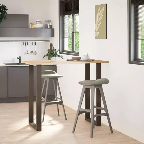  2 db U alakú bárasztalláb natúr acélból 60x(110-111) cm