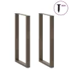  2 db U alakú bárasztalláb natúr acélból 60x(110-111) cm