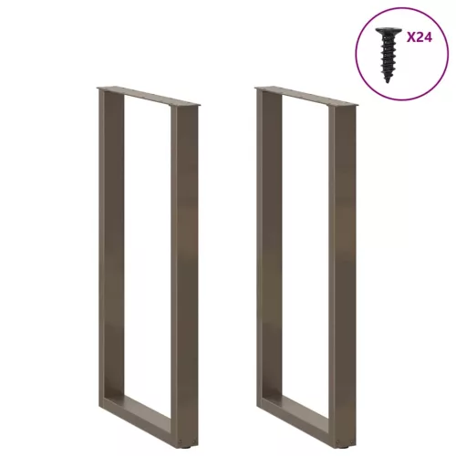 2 db U alakú bárasztalláb natúr acélból 60x(110-111) cm