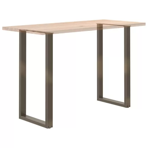  2 db U alakú bárasztalláb natúr acélból 60x(110-111) cm