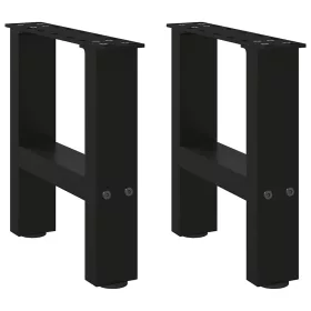 2 db fekete acél dohányzóasztal láb 30 x (30-31) cm