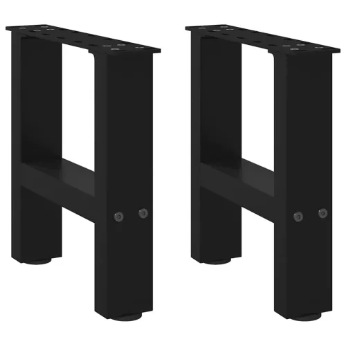  2 db fekete acél dohányzóasztal láb 30 x (30-31) cm