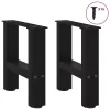  2 db fekete acél dohányzóasztal láb 30 x (30-31) cm