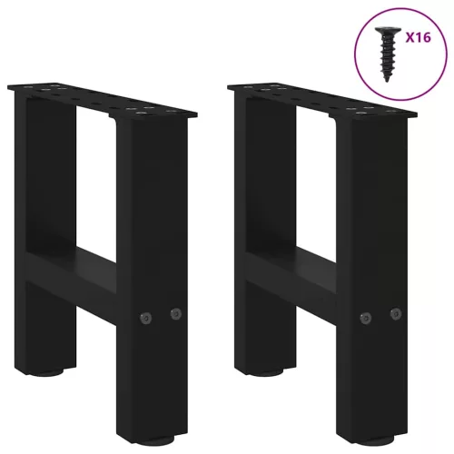  2 db fekete acél dohányzóasztal láb 30 x (30-31) cm