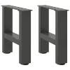  2 db antracitszürke acél dohányzóasztal láb 30x(30-31) cm