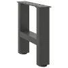  2 db antracitszürke acél dohányzóasztal láb 30x(30-31) cm