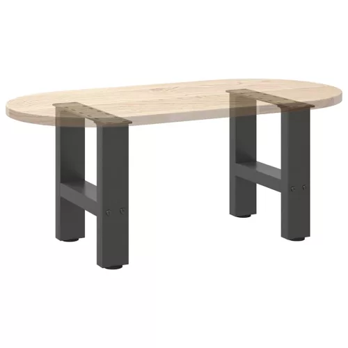  2 db antracitszürke acél dohányzóasztal láb 30x(30-31) cm