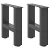  2 db antracitszürke acél dohányzóasztal láb 40x(30-31) cm