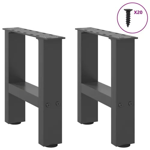  2 db antracitszürke acél dohányzóasztal láb 40x(30-31) cm