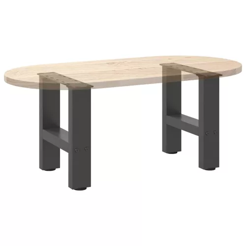  2 db antracitszürke acél dohányzóasztal láb 40x(30-31) cm