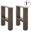  2 db natúr acél dohányzóasztal láb 40 x (30-31) cm acél