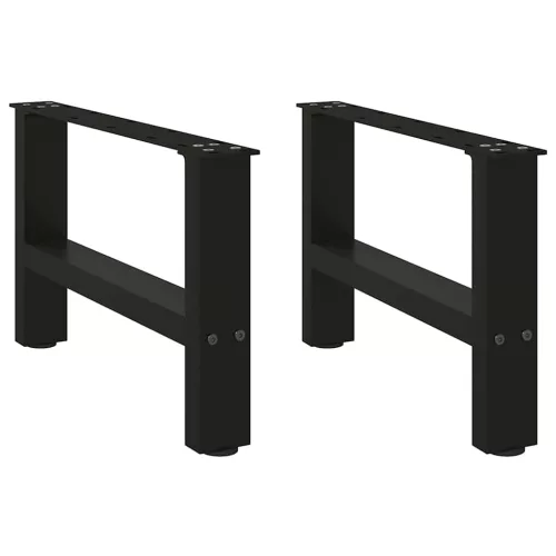  2 db fekete acél dohányzóasztal láb 50 x (30-31) cm